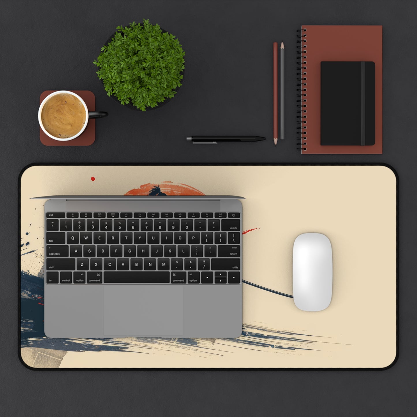 Young Samurai Desk Mat – XL Japanese Warrior Gaming Mouse Pad