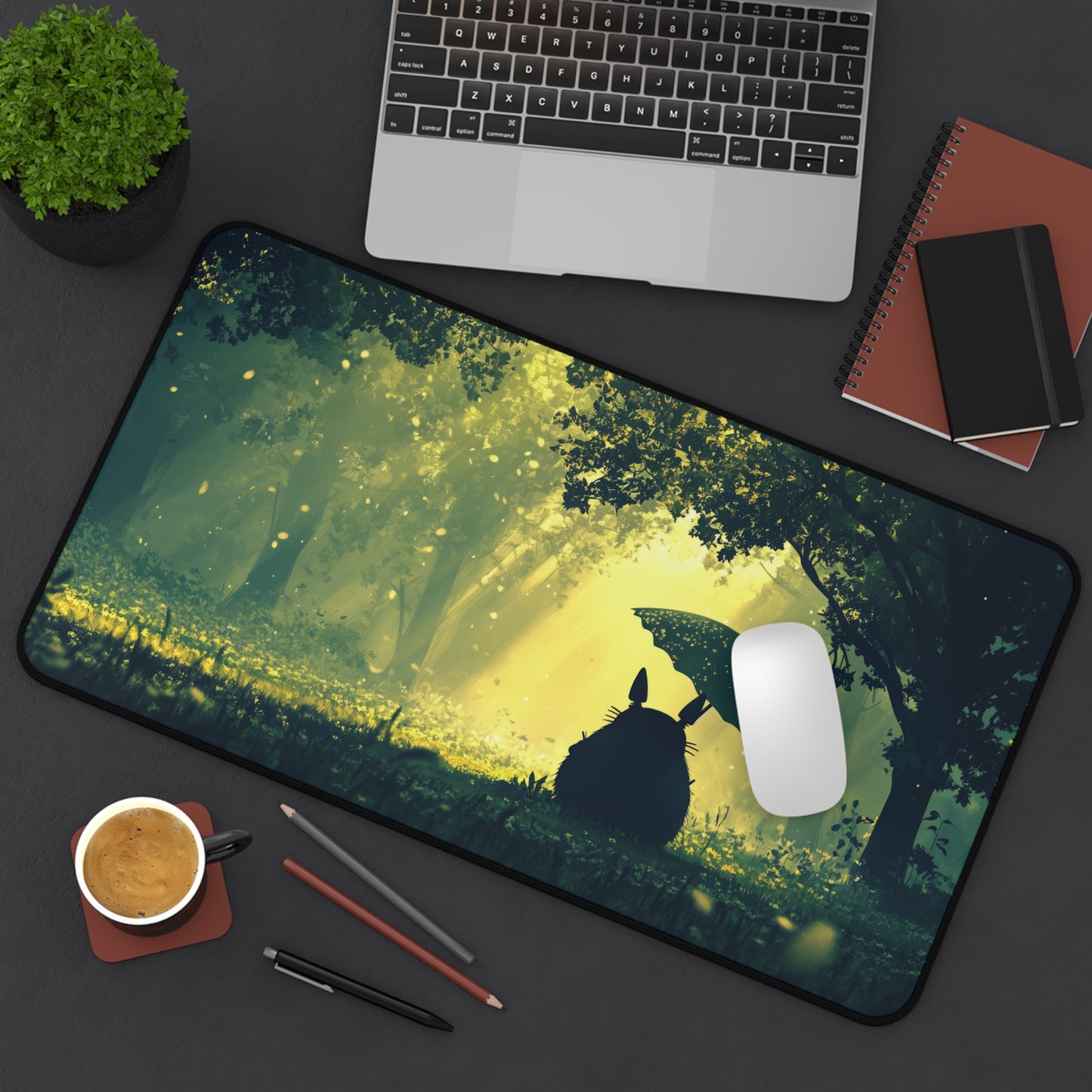 Totoro in Forest Desk Mat – XL Studio Ghibli Mouse Pad & Desk Decor