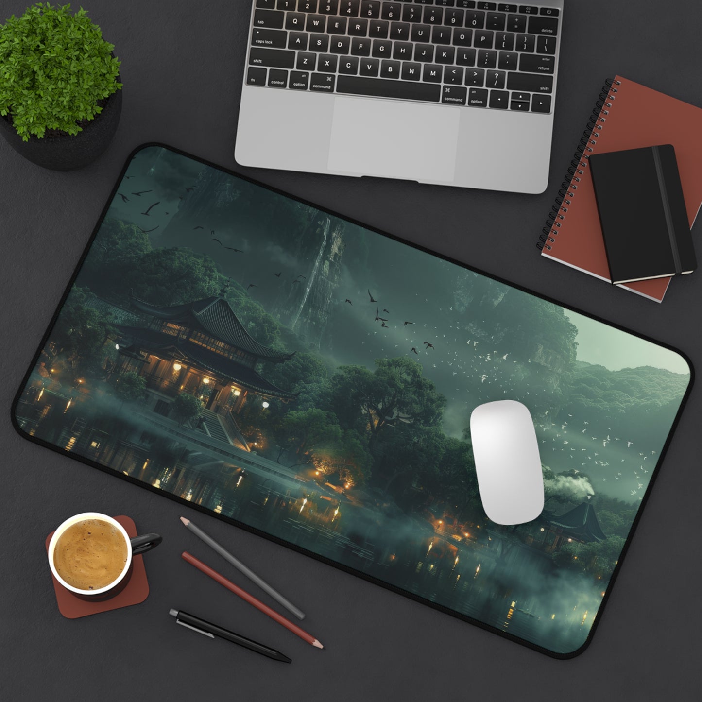 Japanese Lakeside Garden Desk Mat – XL Zen Gaming Mouse Pad