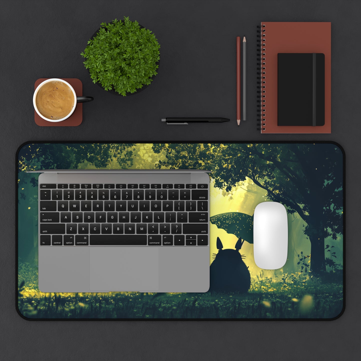 Totoro in Forest Desk Mat – XL Studio Ghibli Mouse Pad & Desk Decor