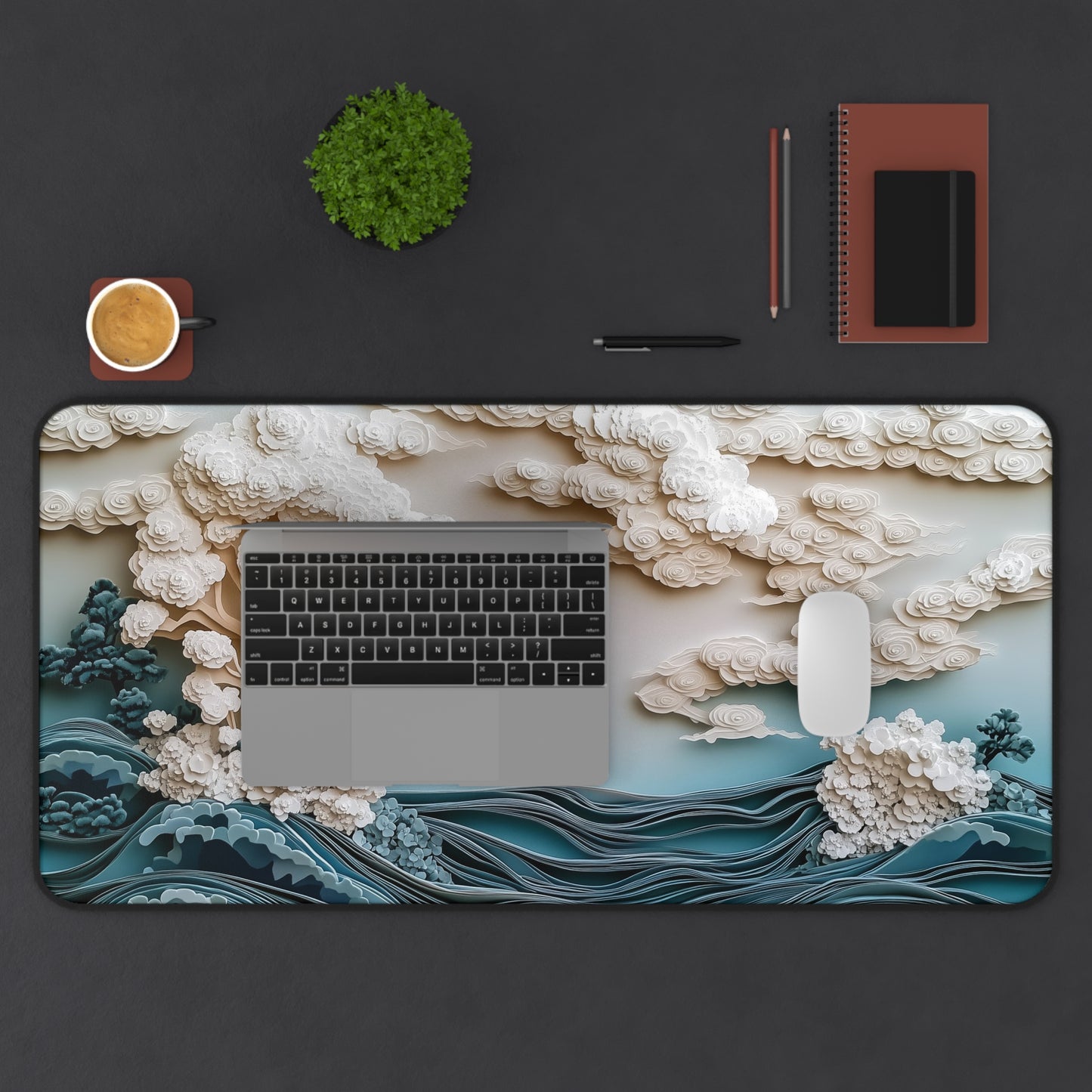 PaperCut Landscape Desk Mat – XL Artistic Gaming Mouse Pad