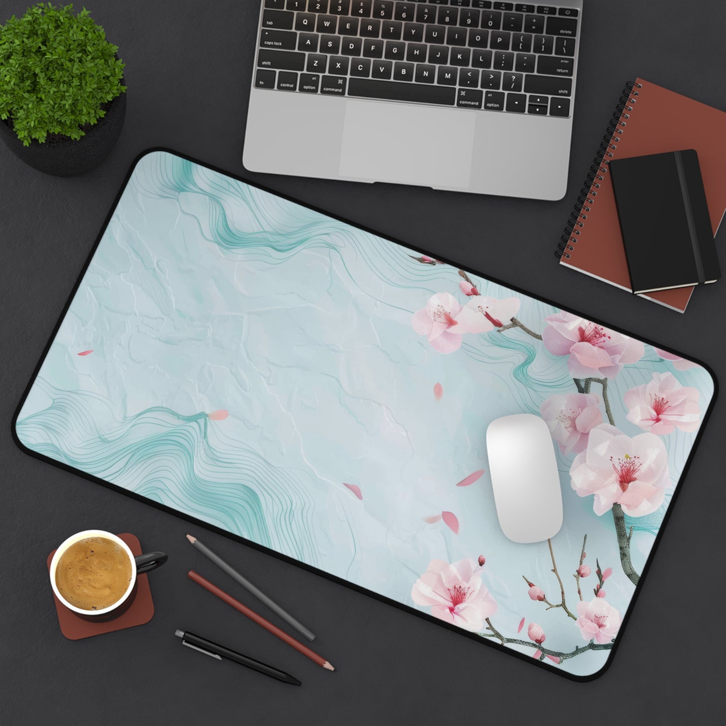 Cherry Blossoms Desk Mat – XL Sakura Mouse Pad for Gaming & Work