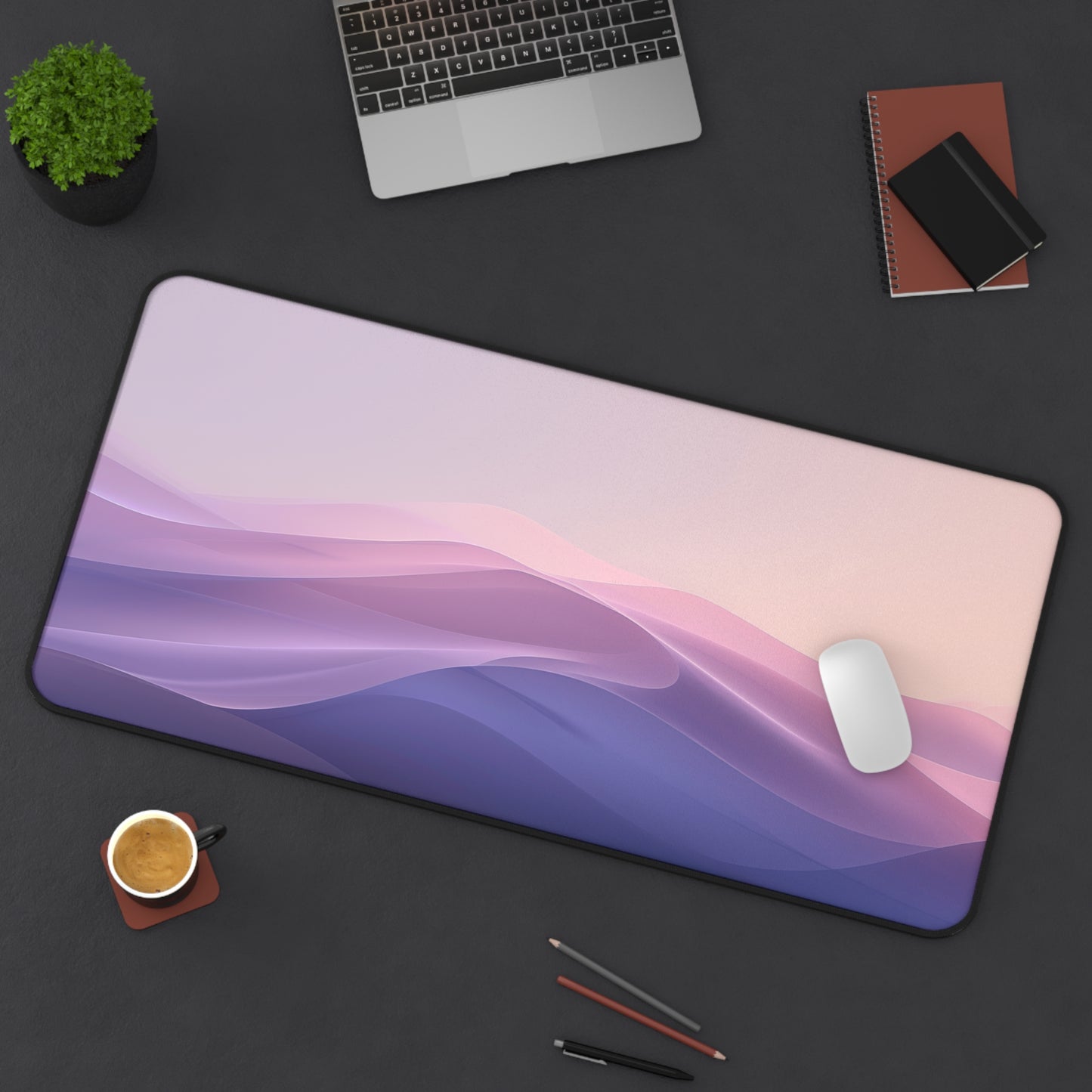 Minimalist Gradient Mountains Desk Mat – XL Cozy Gaming Mouse Pad