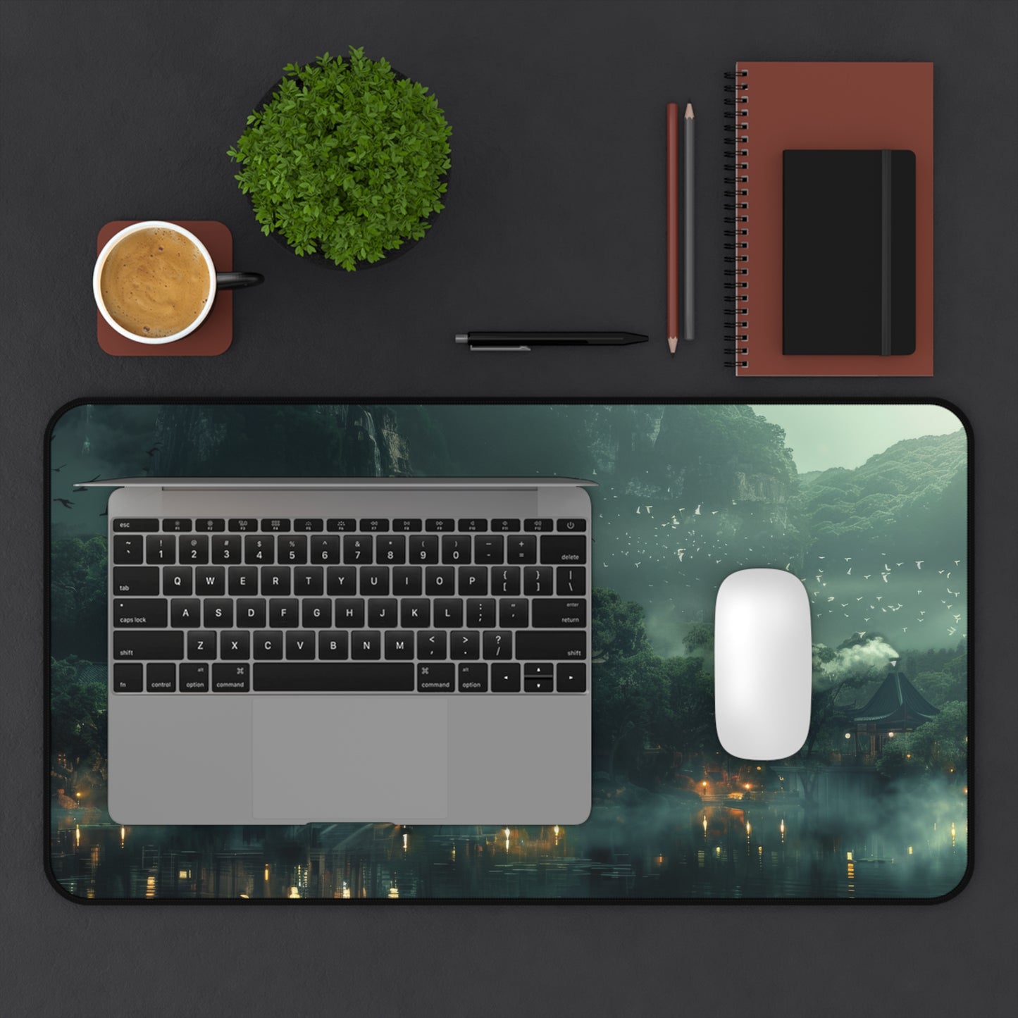 Japanese Lakeside Garden Desk Mat – XL Zen Gaming Mouse Pad