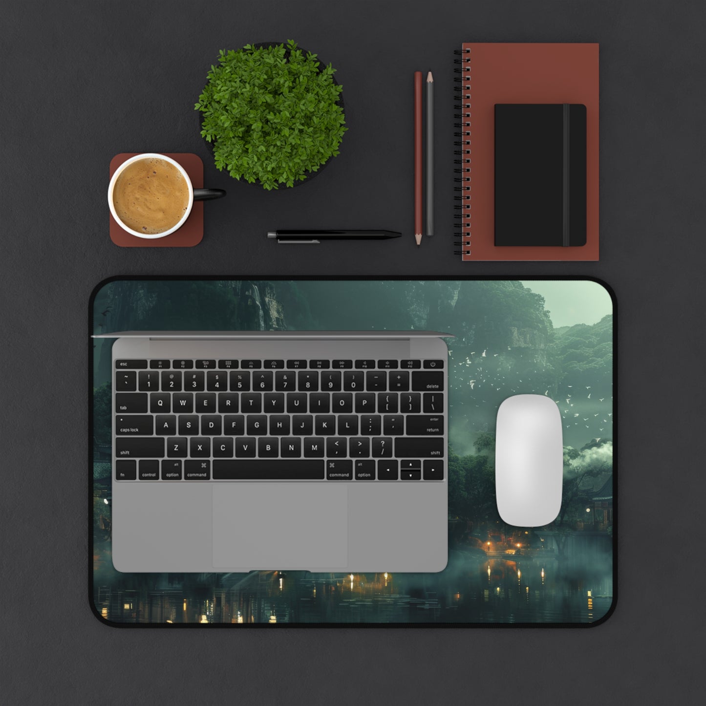 Japanese Lakeside Garden Desk Mat – XL Zen Gaming Mouse Pad