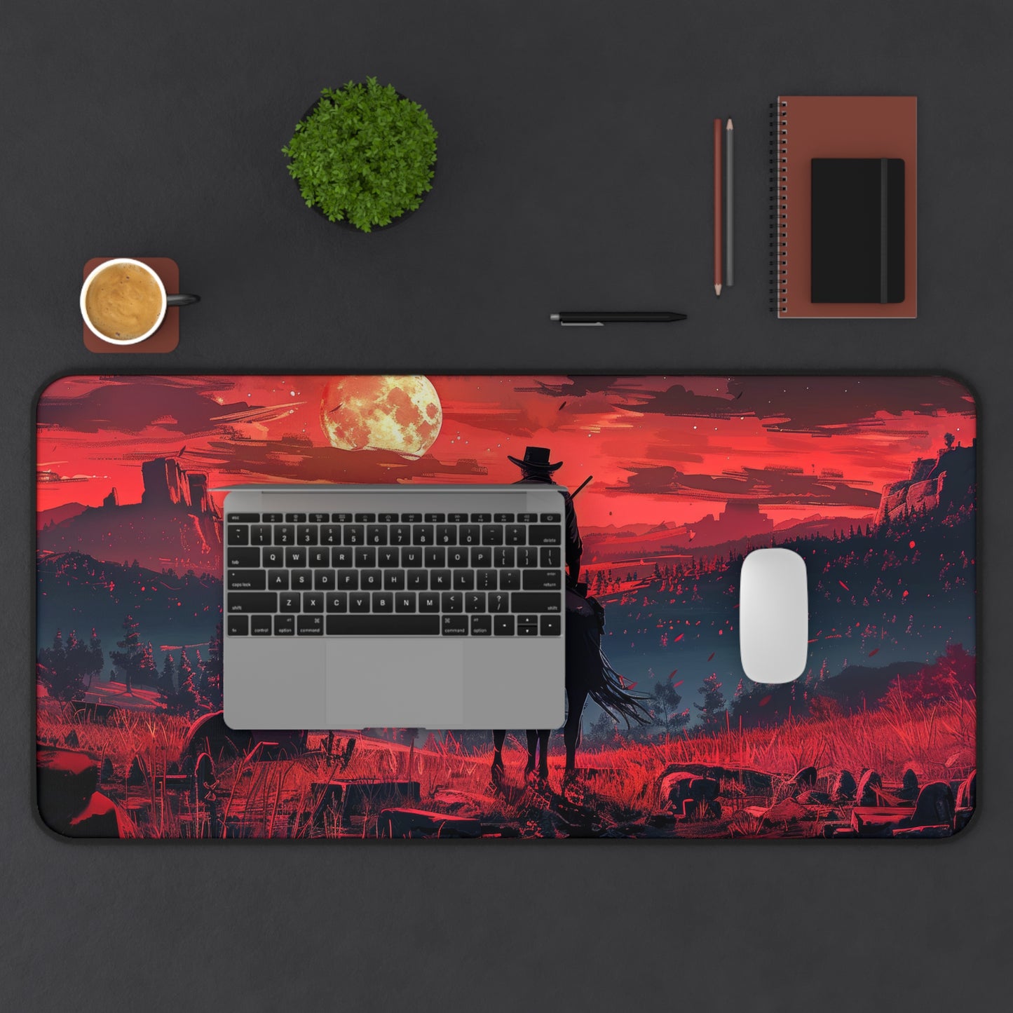 The Lonely Cowboy Desk Mat – XL Western Gaming Mouse Pad