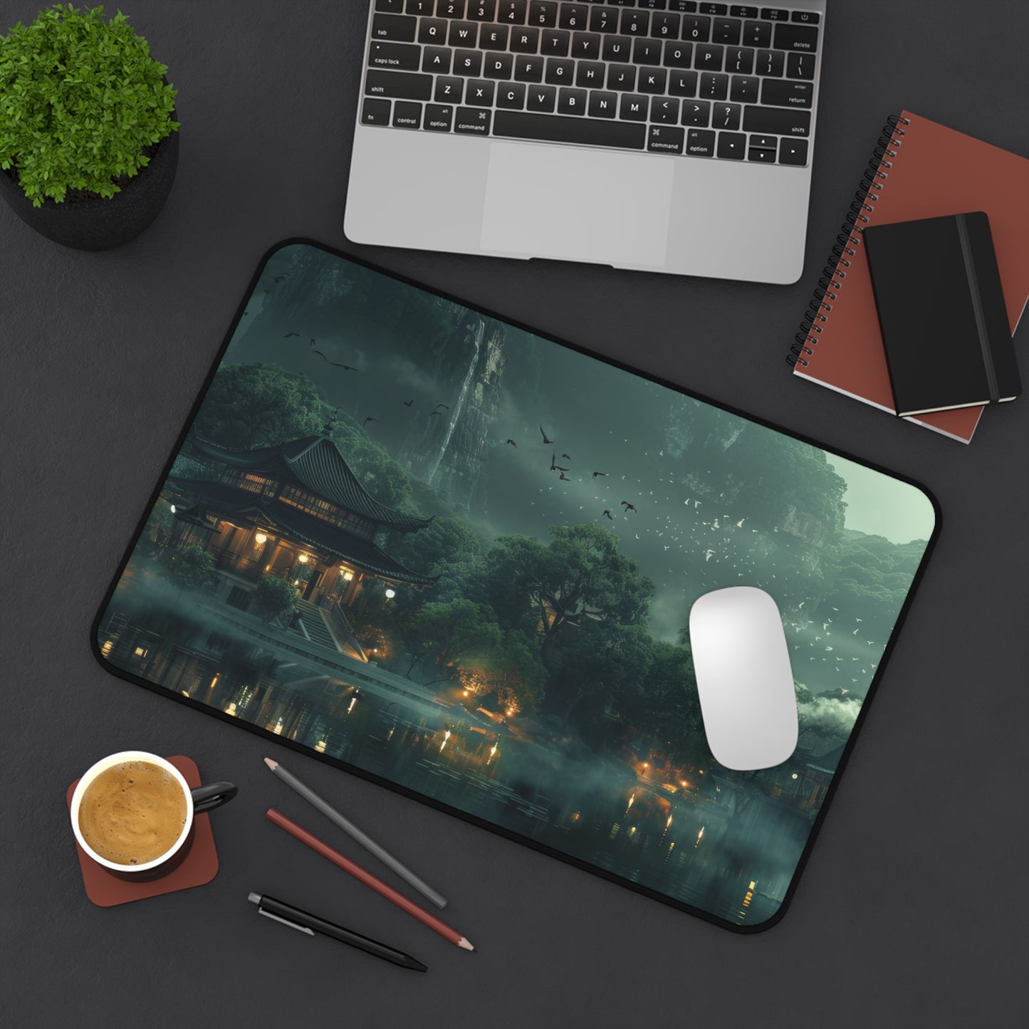 Japanese Lakeside Garden Desk Mat – XL Zen Gaming Mouse Pad