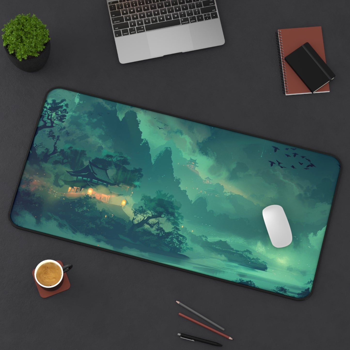Mystic Japanese Lake Desk Mat – XL Tranquil Gaming Mouse Pad