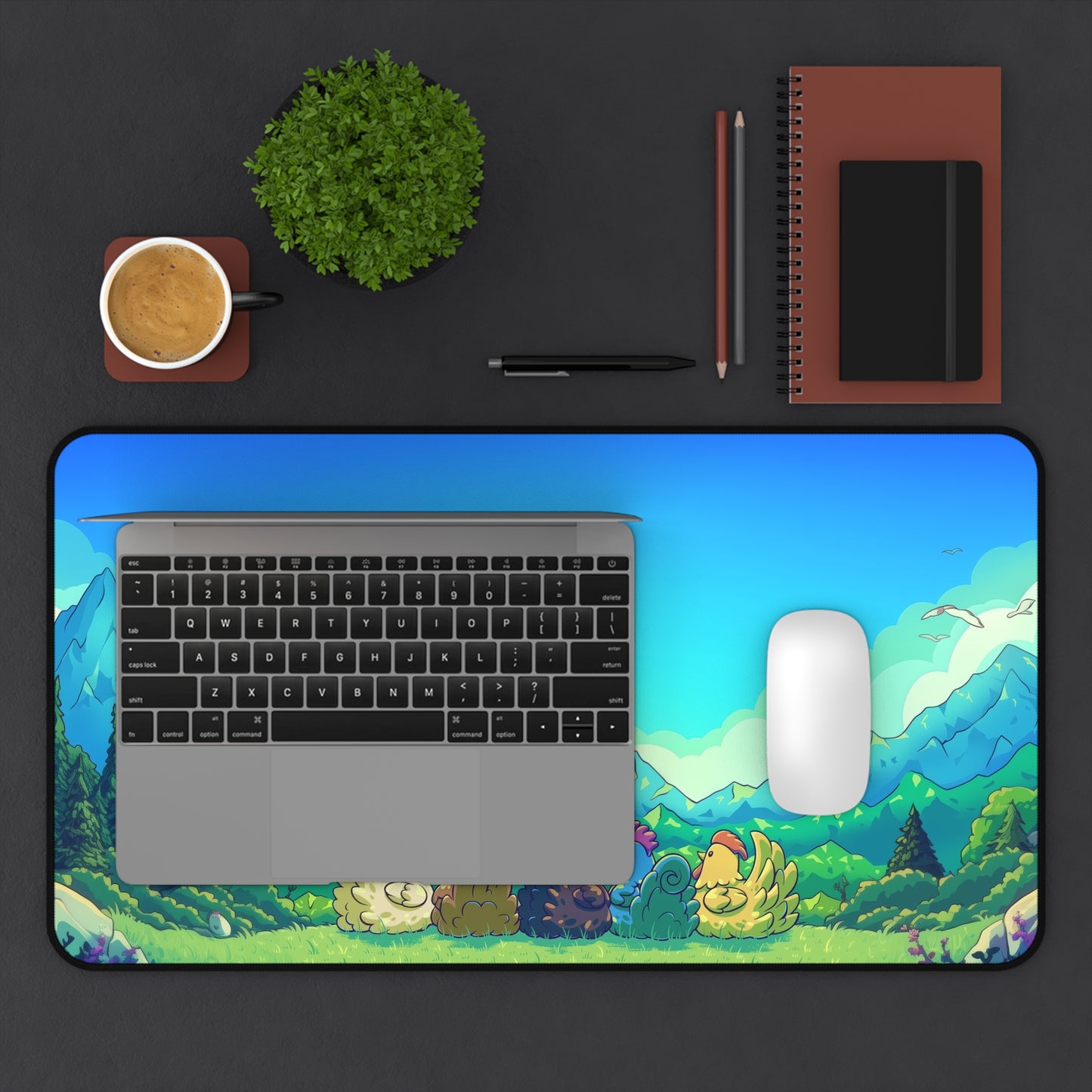Stardew Valley Chickens Desk Mat – XL Cozy Gaming Mouse Pad