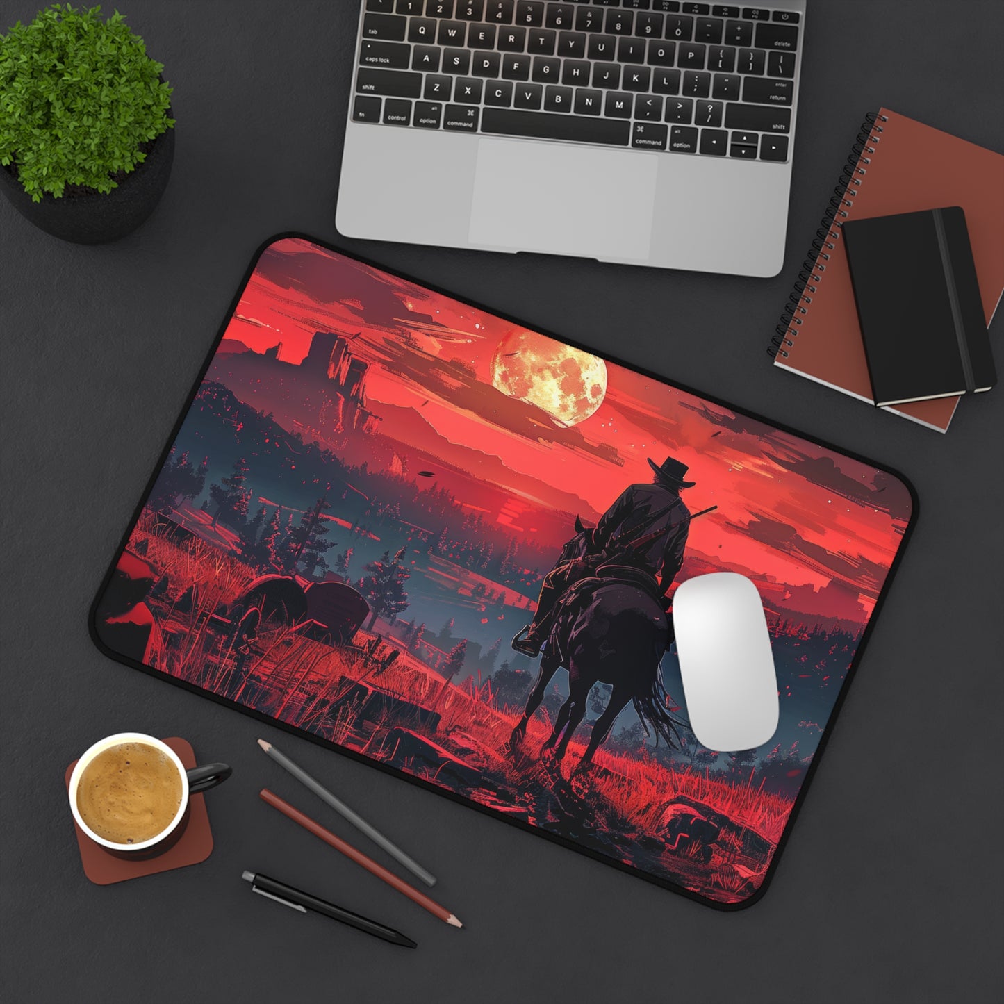 The Lonely Cowboy Desk Mat – XL Western Gaming Mouse Pad