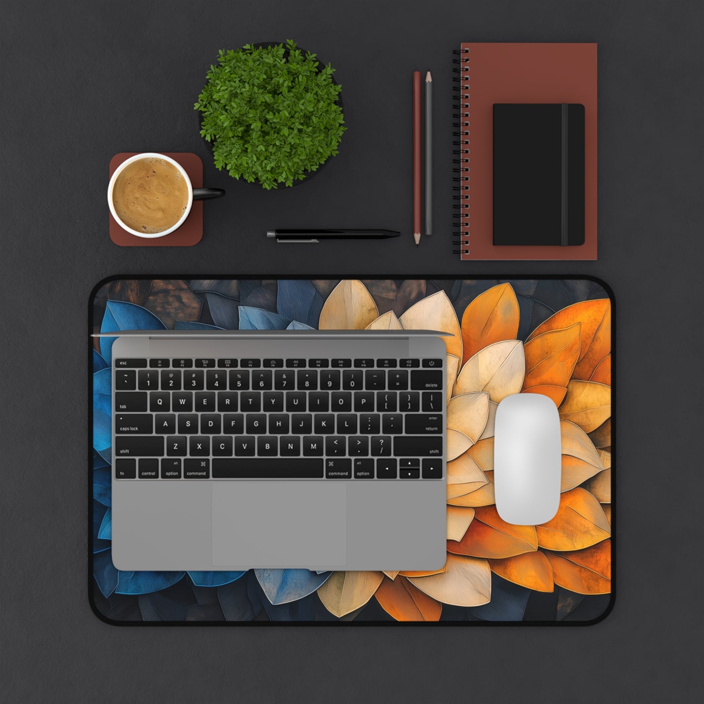 Vibrant Color Leaves Desk Mat – XL Nature-Inspired Gaming Mouse Pad