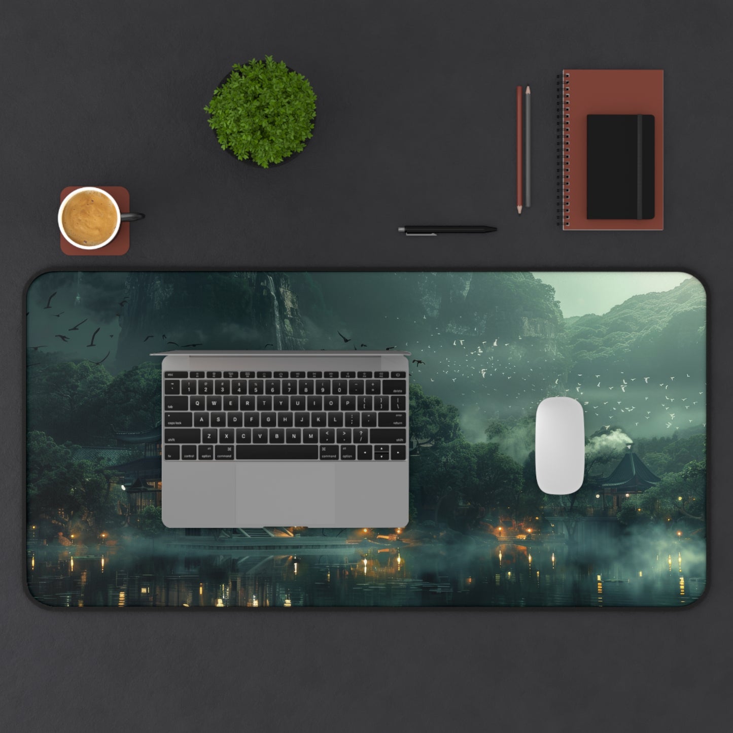 Japanese Lakeside Garden Desk Mat – XL Zen Gaming Mouse Pad