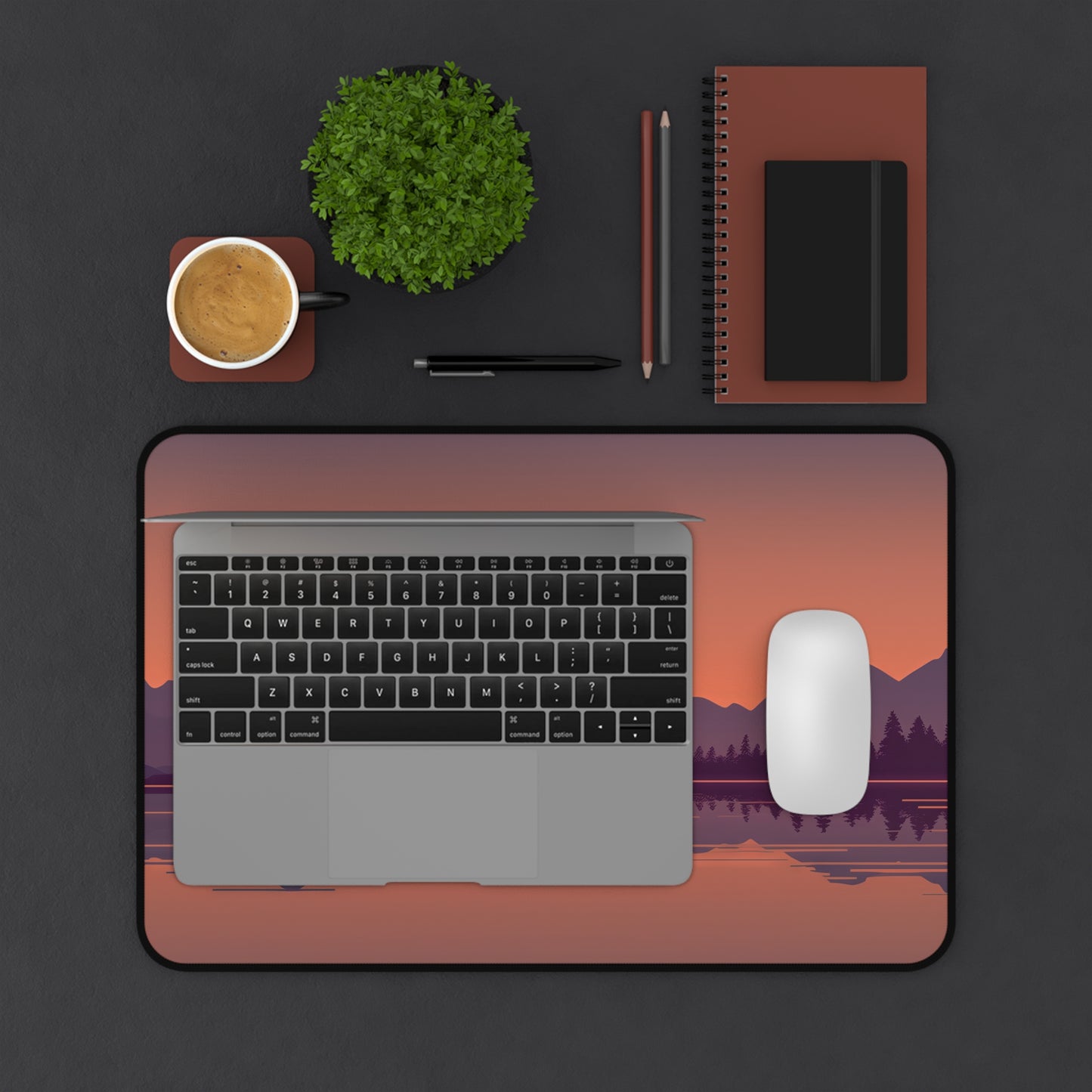 Evening Lake Desk Mat – XL Scenic Nature Mouse Pad for Gaming & Work
