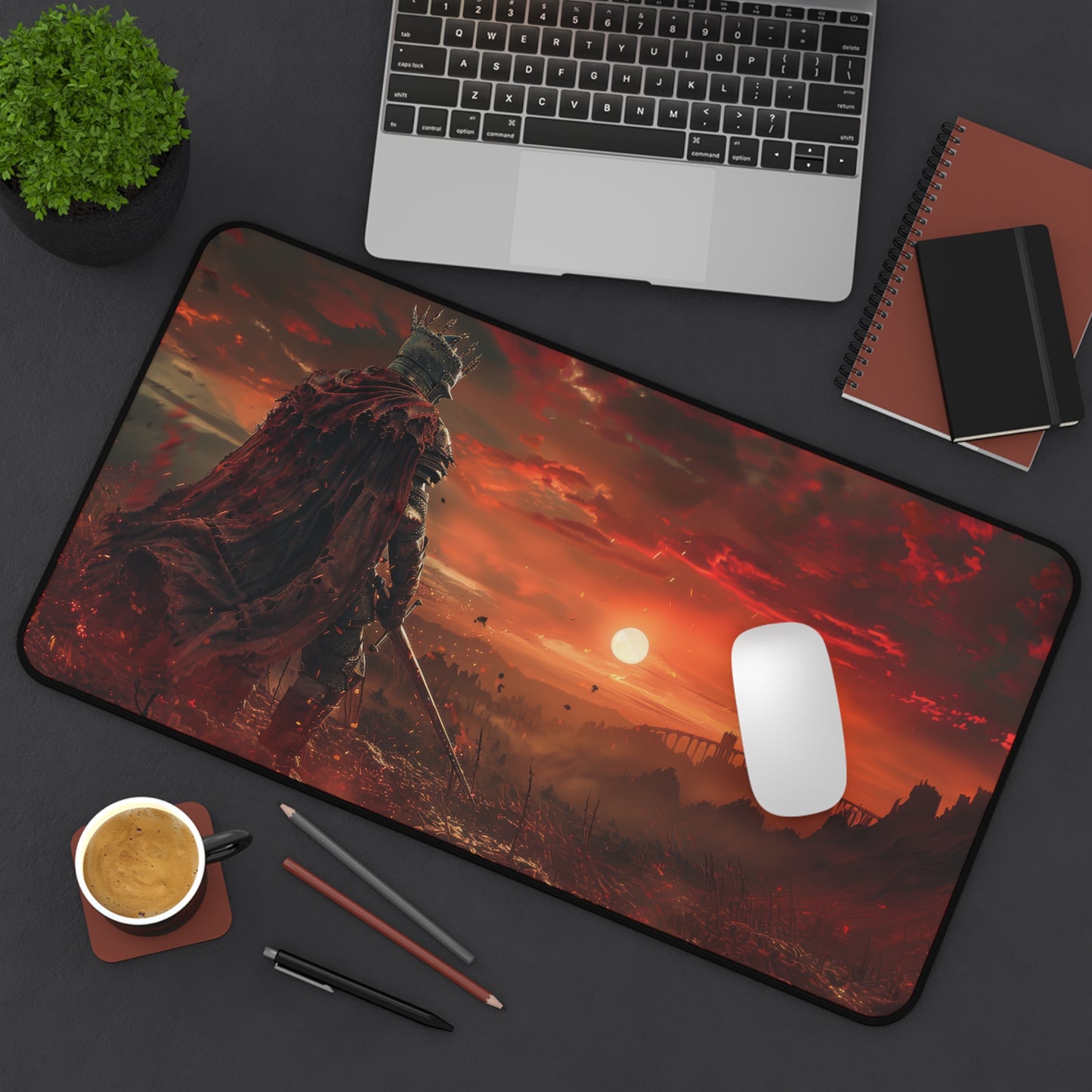 Elden Ring Knight Desk Mat – XL Fantasy Gaming Mouse Pad