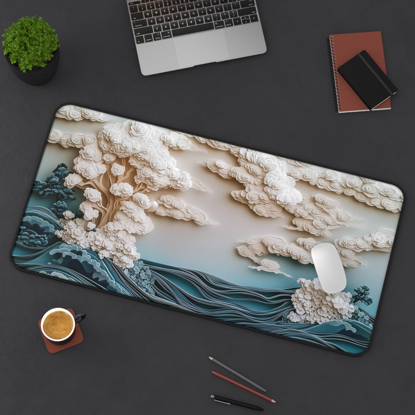 PaperCut Landscape Desk Mat – XL Artistic Gaming Mouse Pad