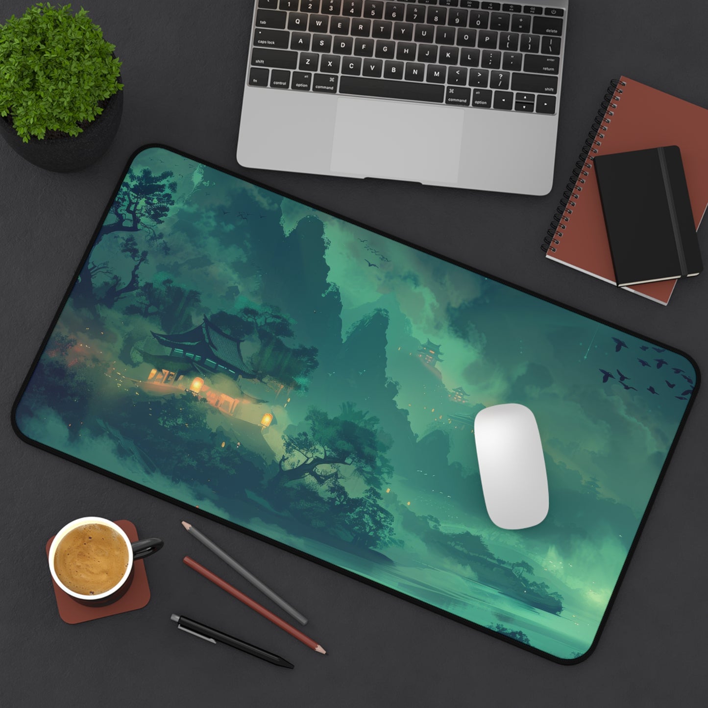 Mystic Japanese Lake Desk Mat – XL Tranquil Gaming Mouse Pad