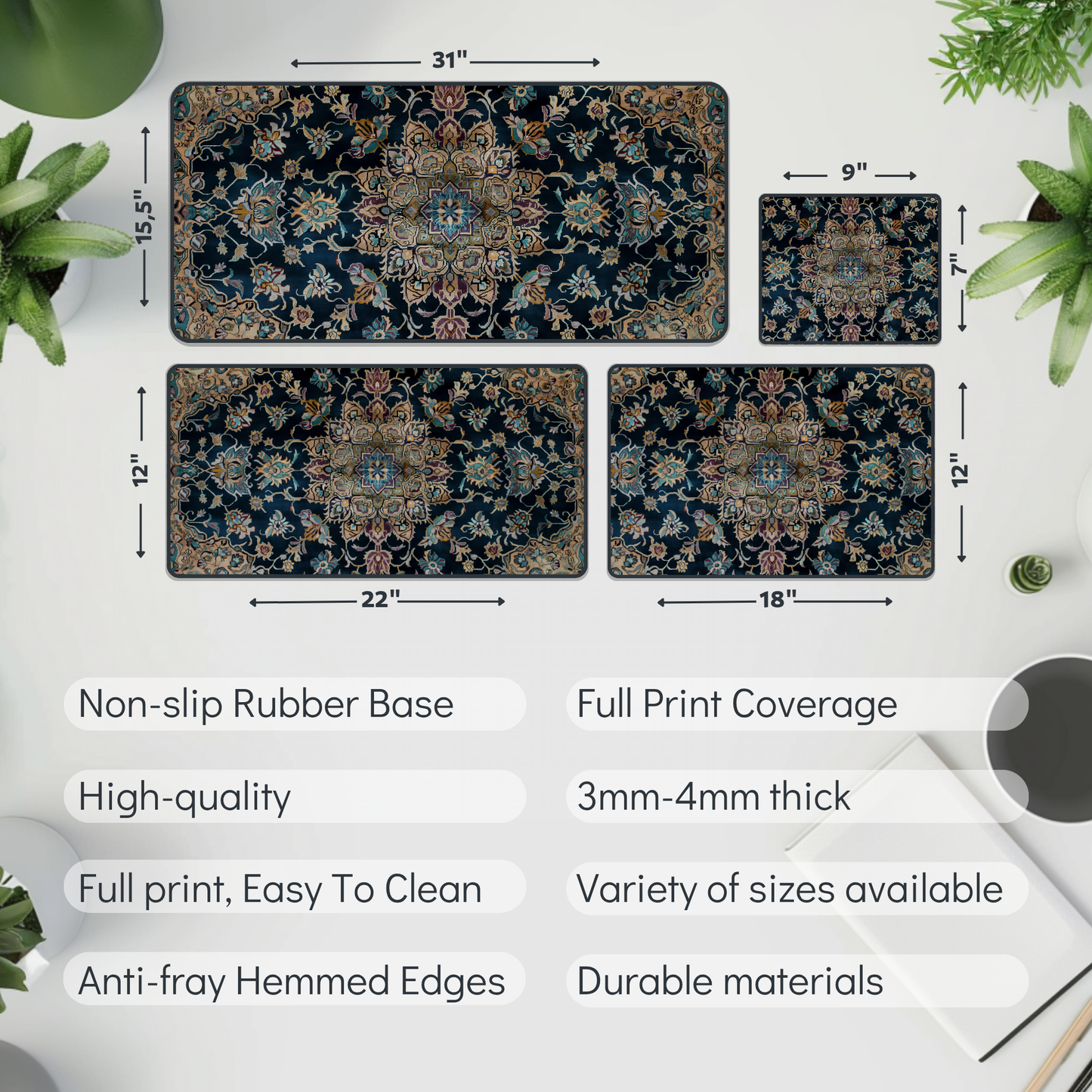 Anatolian Rug Desk Mat – XL Turkish Carpet Gaming Mouse Pad