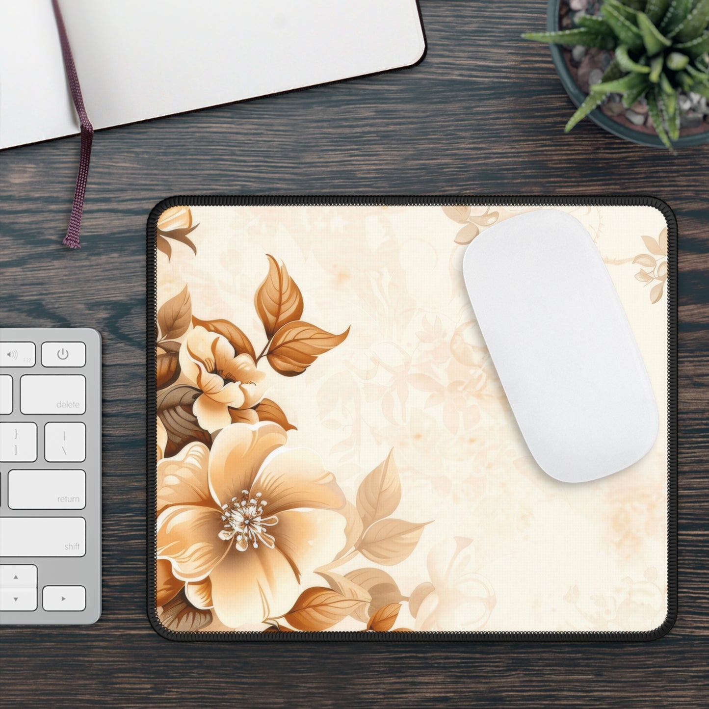 Beige and Brown Floral