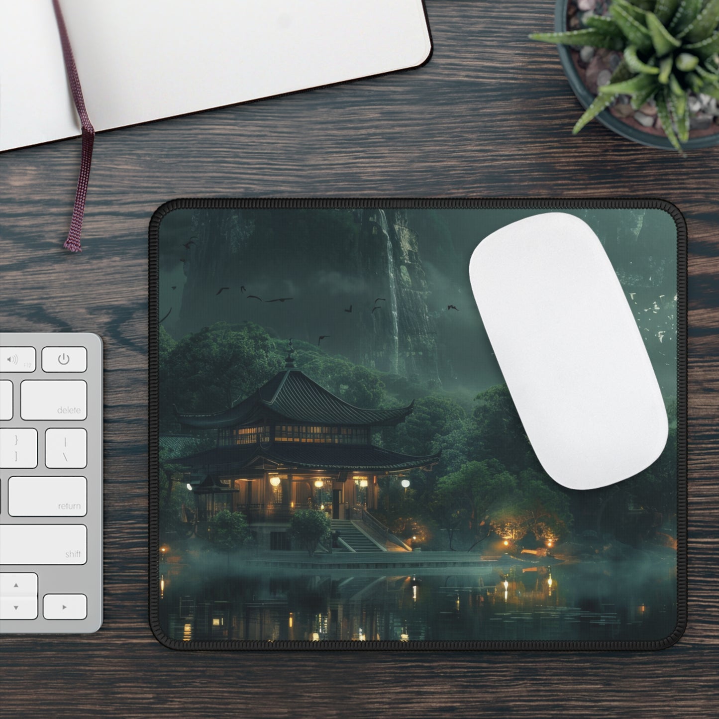 Japanese Lakeside Garden Desk Mat – XL Zen Gaming Mouse Pad