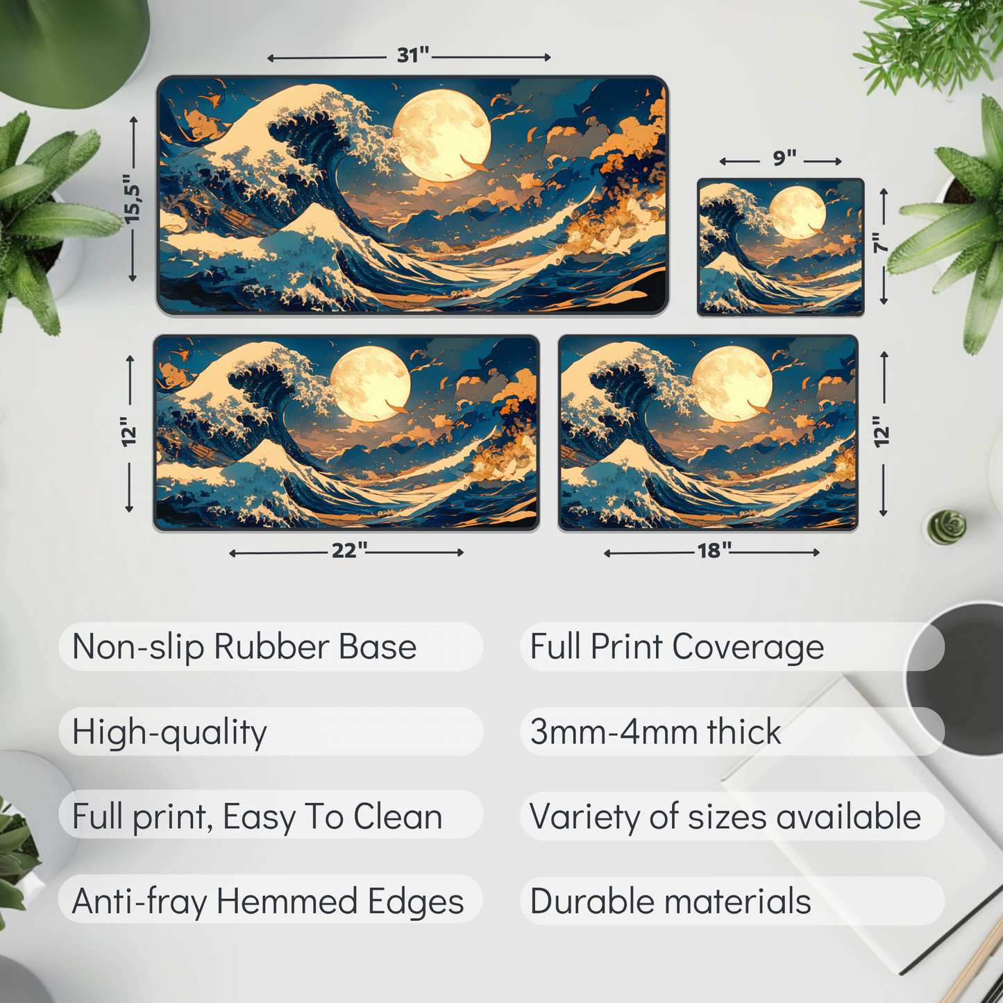 Great Wave off Kanagawa Desk Mat – XL Japanese Art Mouse Pad