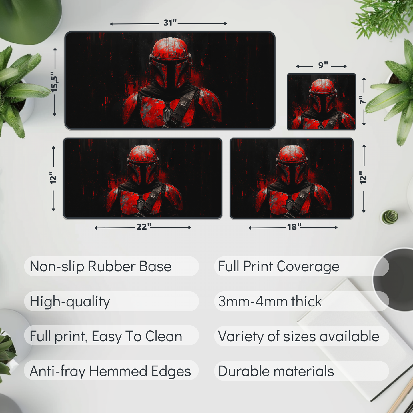 Mandalorian Desk Mat – XL Star Wars Gaming Mouse Pad