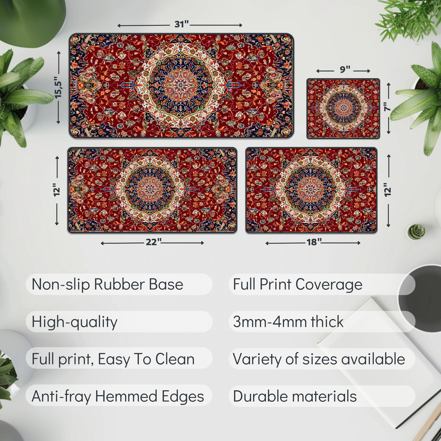 The Dude Persian Rug Desk Mat – XL Vintage Gaming Mouse Pad