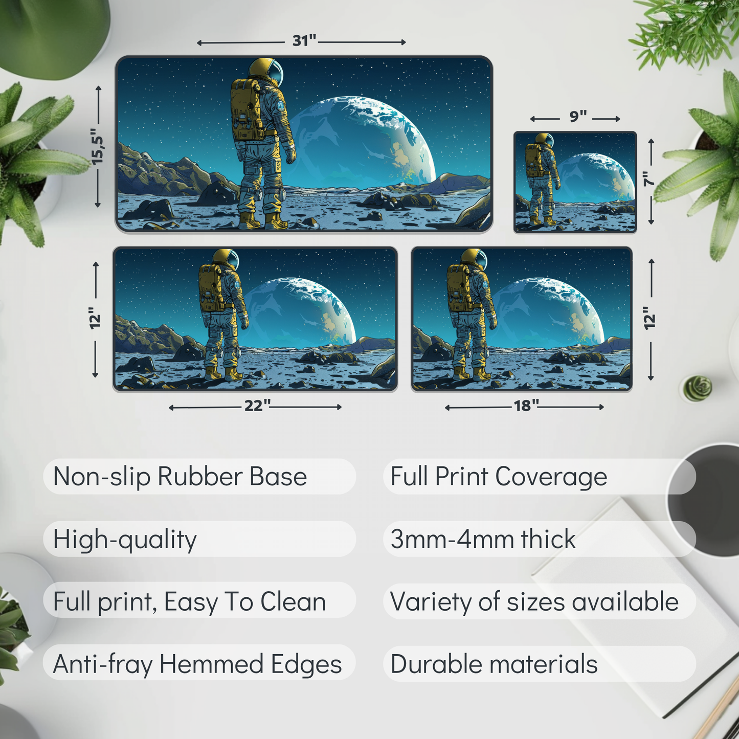 Astronaut Space Desk Mat – XL Cosmic Gaming Mouse Pad