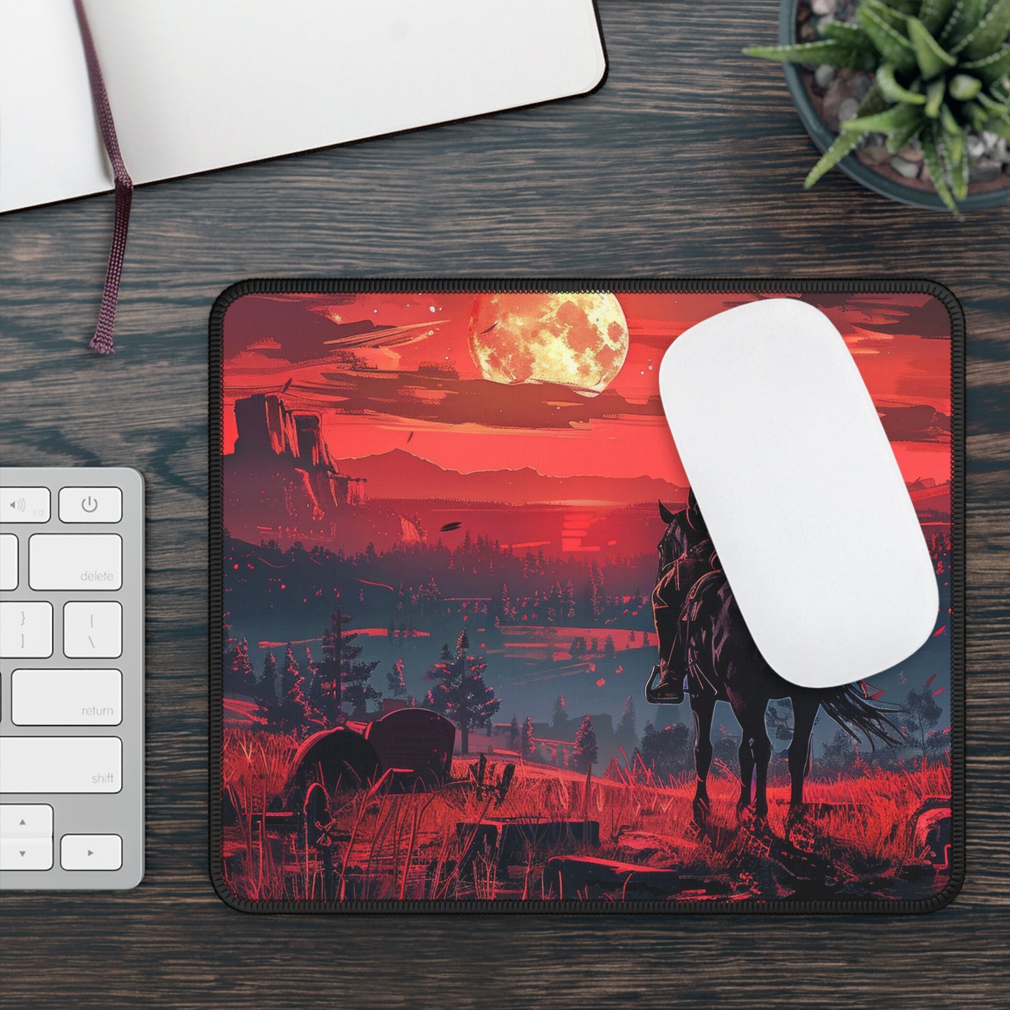 The Lonely Cowboy Desk Mat – XL Western Gaming Mouse Pad