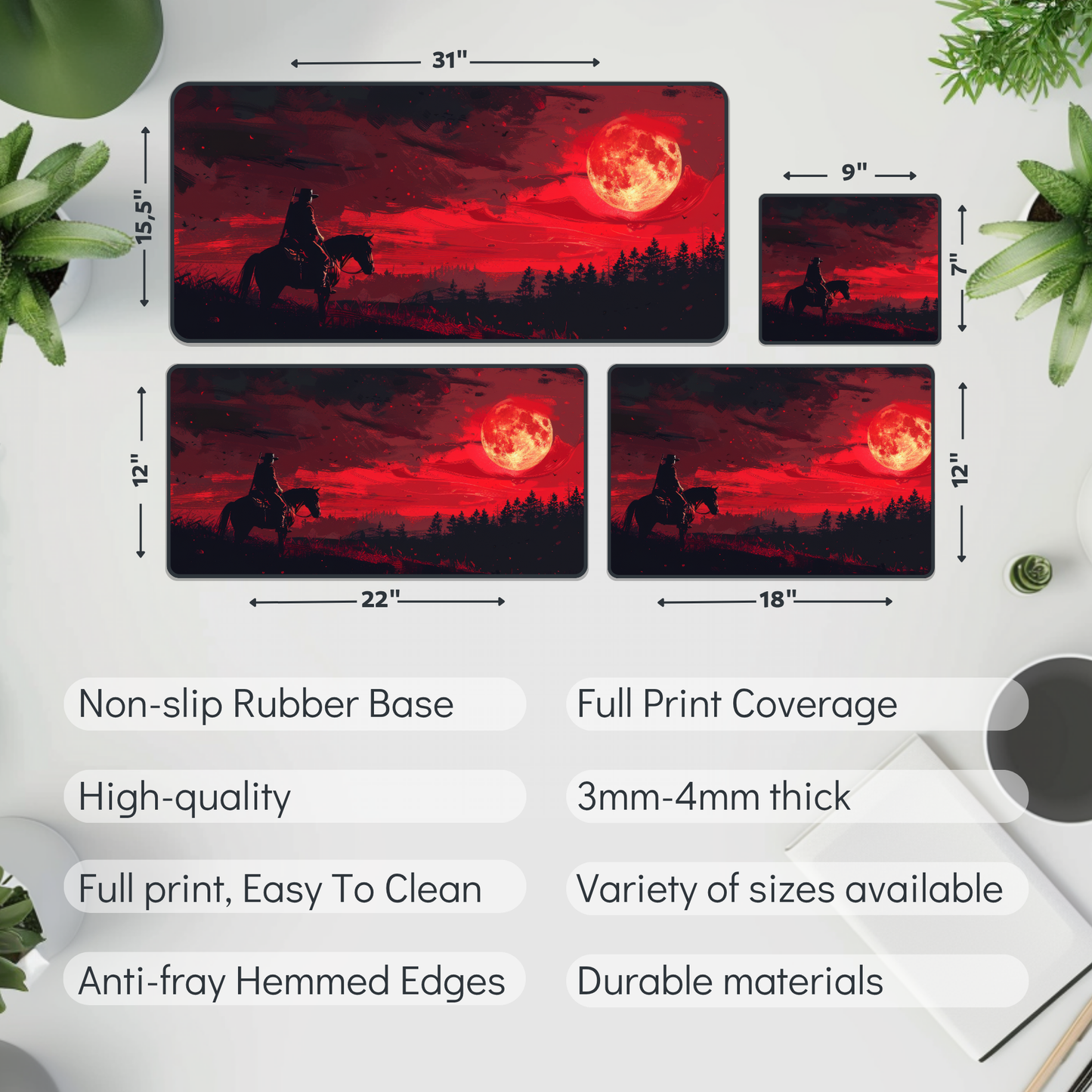 Lone Ranger Desk Mat – XL Western Cowboy Gaming Mouse Pad