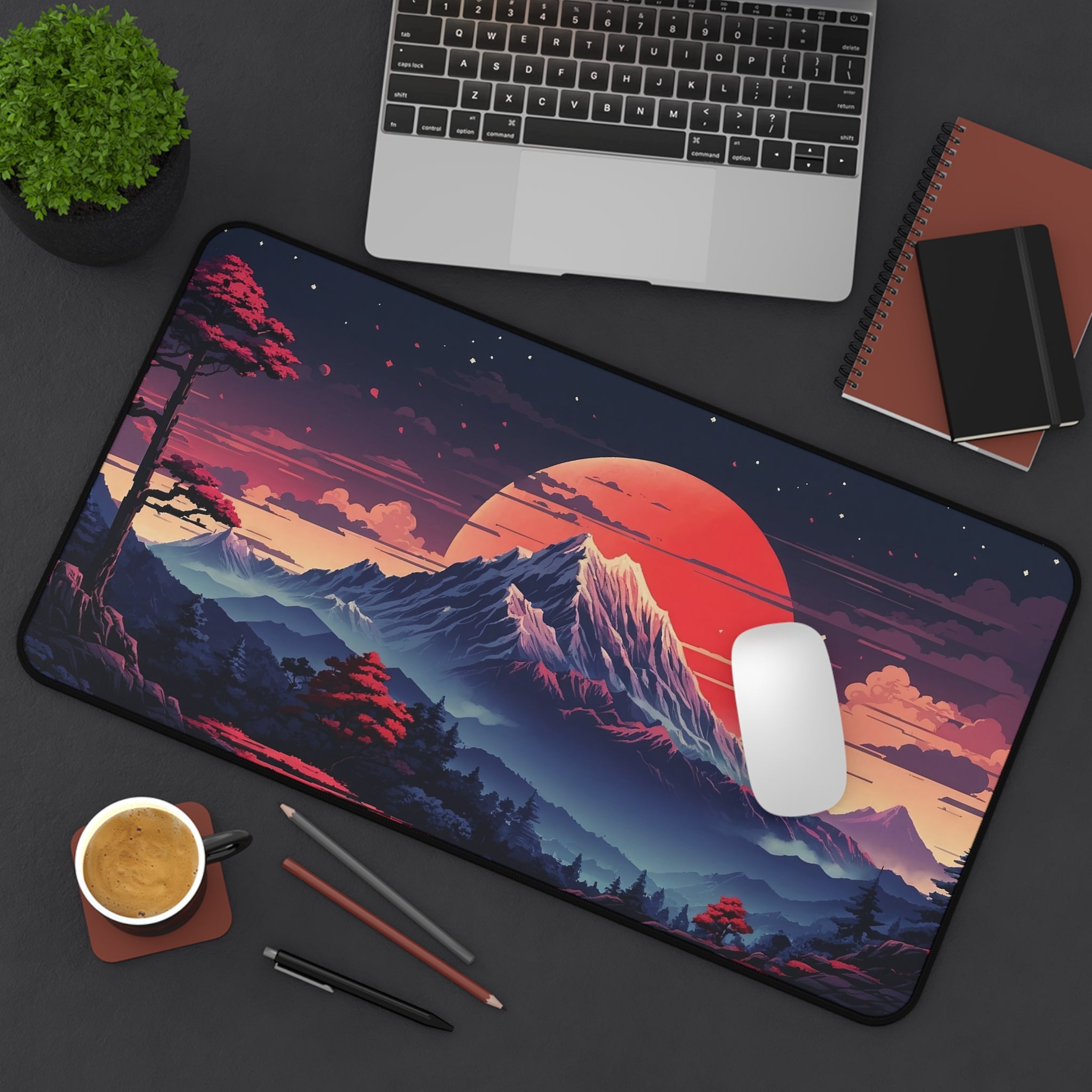 Moon with Mountain Pixel Art