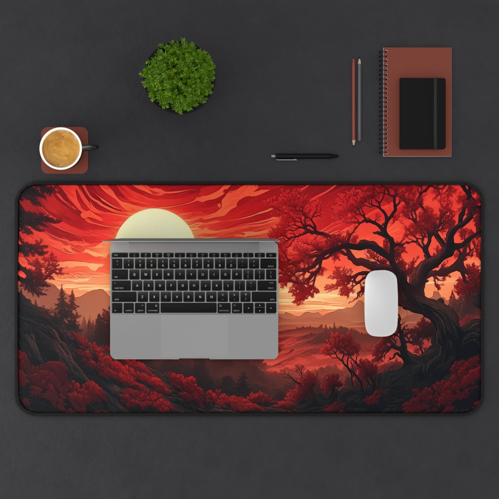 Red Moon with Tree