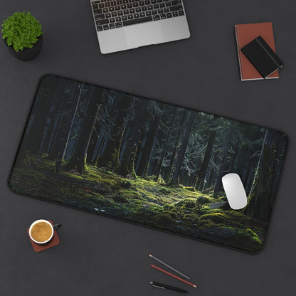 Dark Forest Desk Mat – XL Nature-Inspired Gaming Mouse Pad