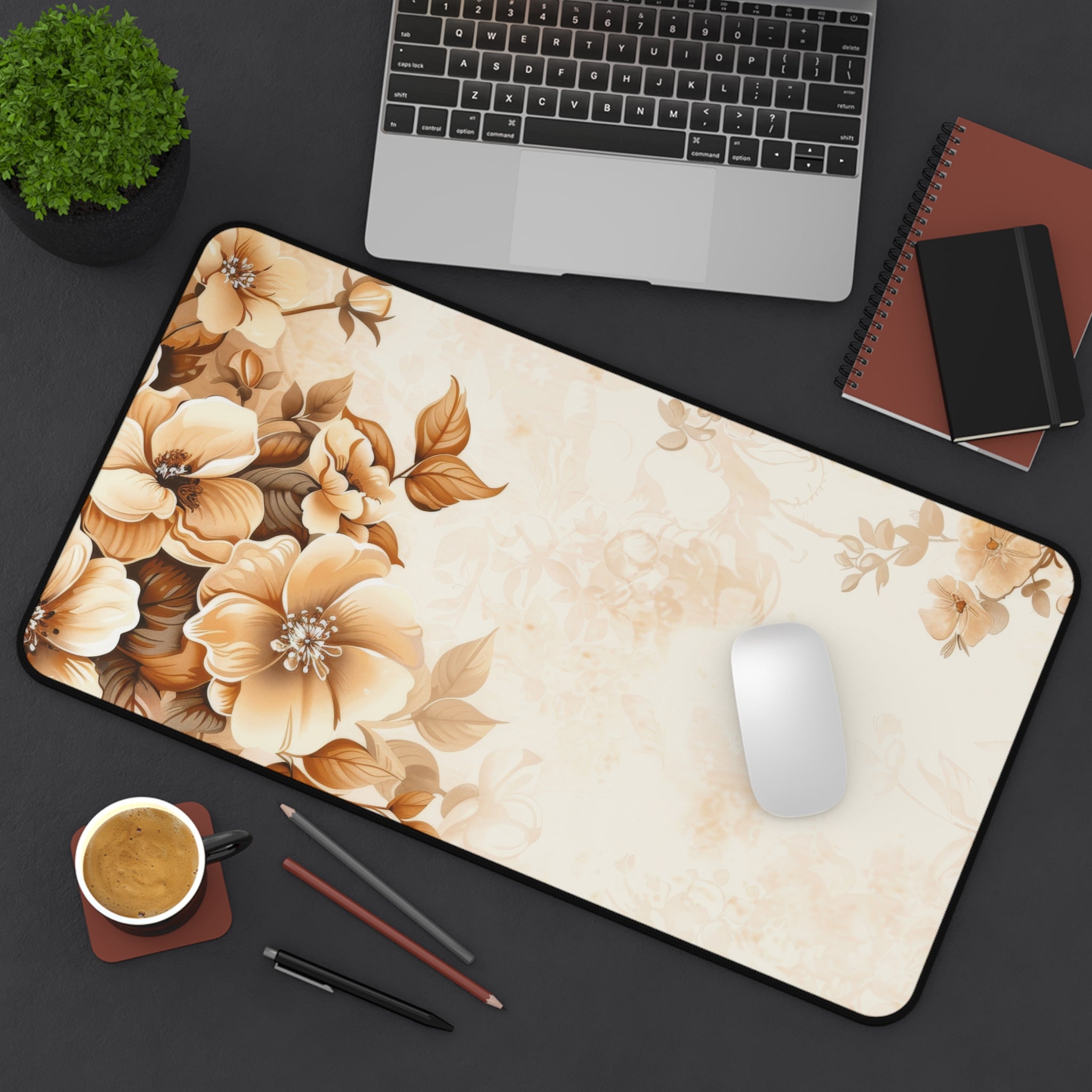 Beige and Brown Floral