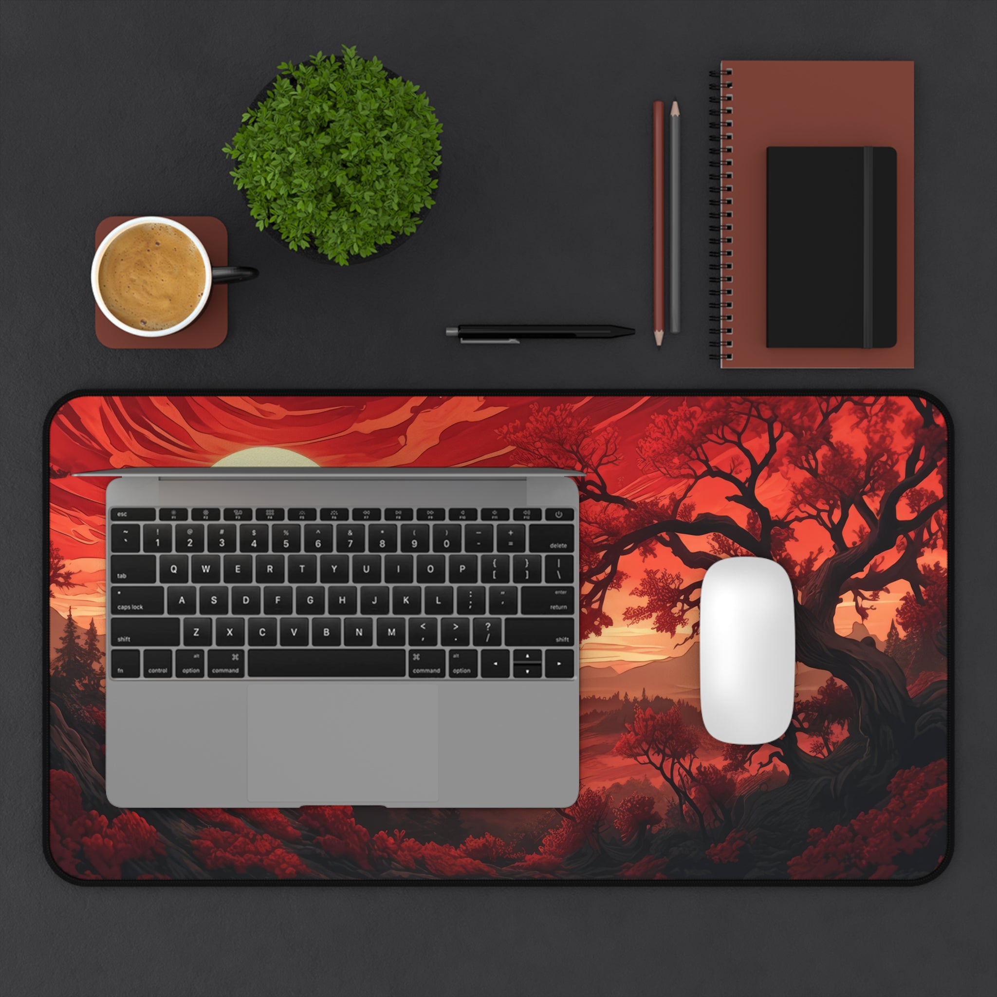 Red Moon with Tree