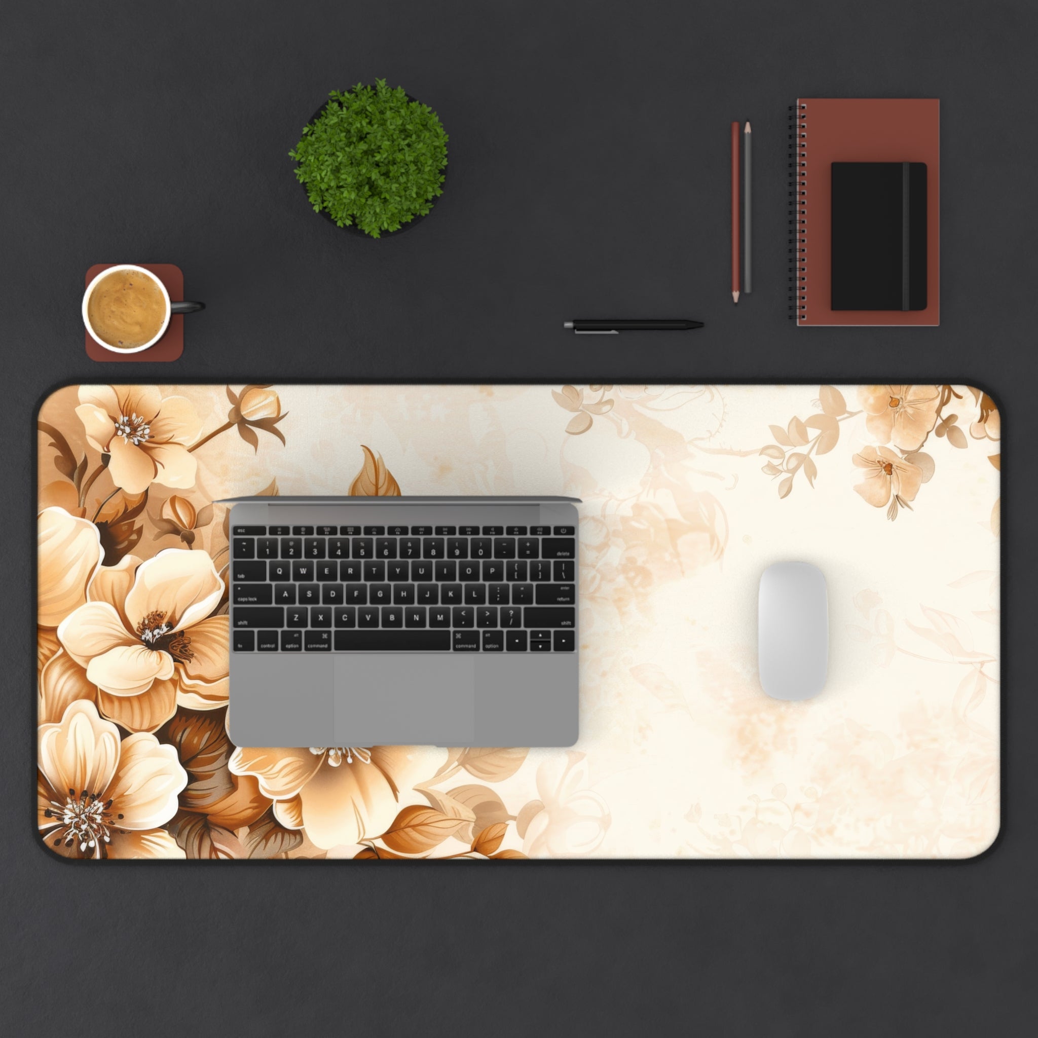 Beige and Brown Floral