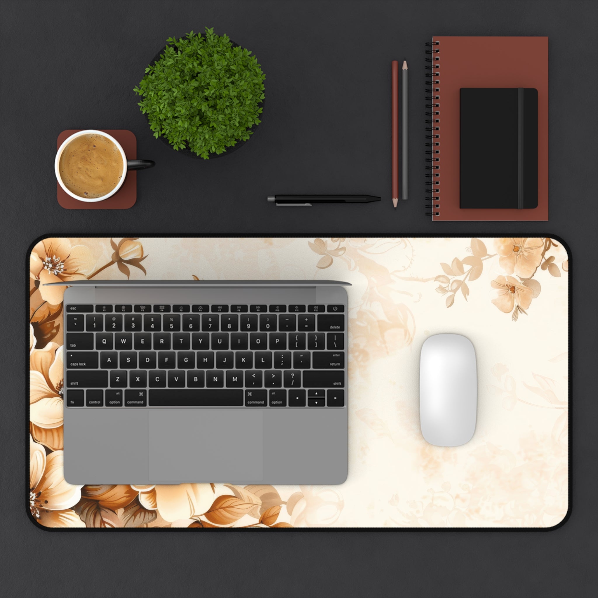 Beige and Brown Floral