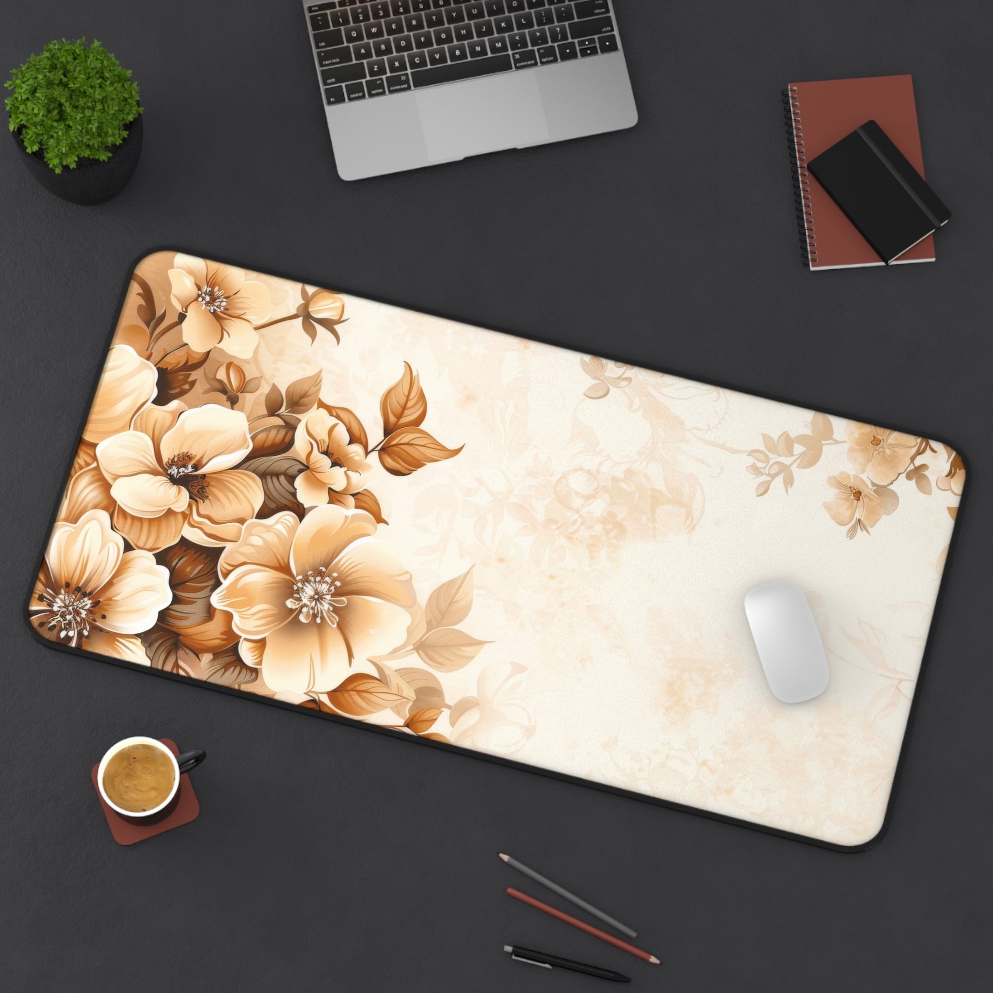 Beige and Brown Floral