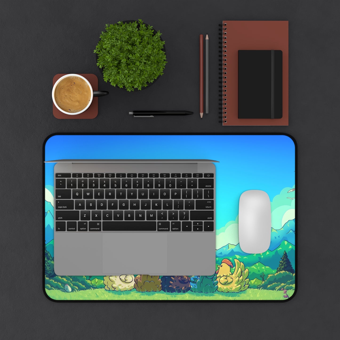 Stardew Valley Chickens Desk Mat – XL Cozy Gaming Mouse Pad