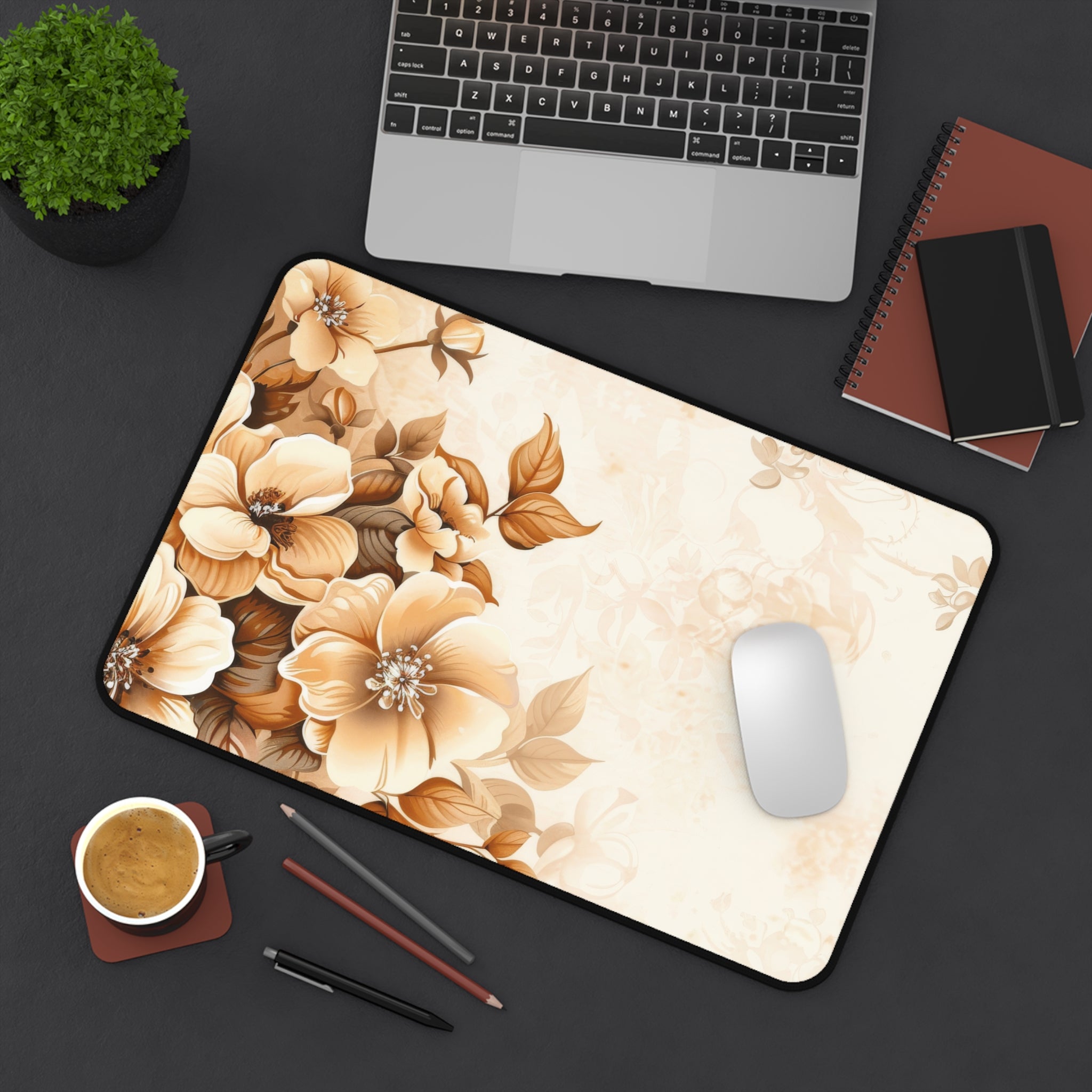 Beige and Brown Floral