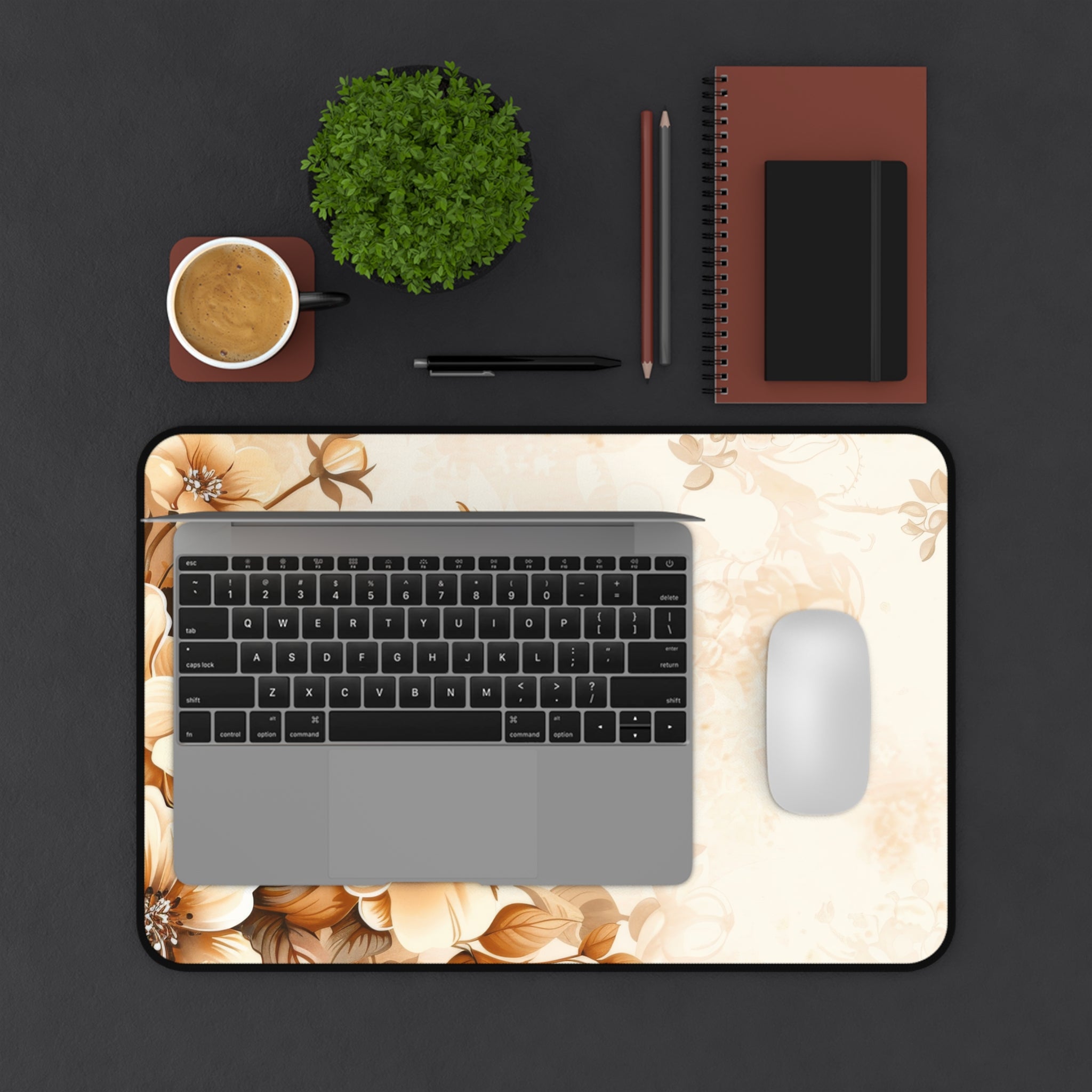 Beige and Brown Floral