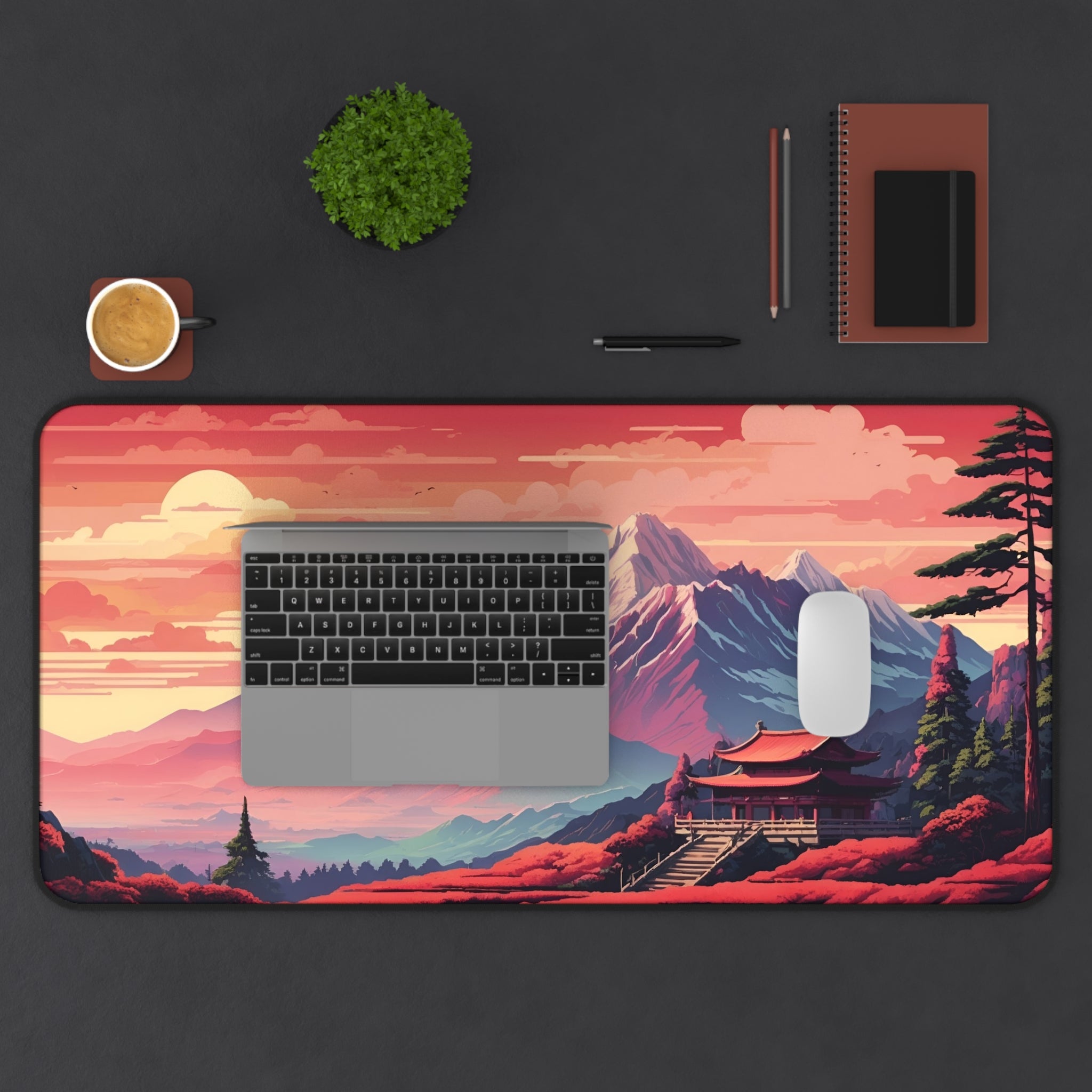Retro Japanese Mountain Hut Pixel Art