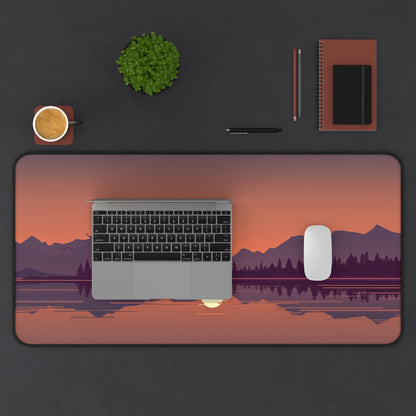 Evening Lake Desk Mat – XL Scenic Nature Mouse Pad for Gaming & Work