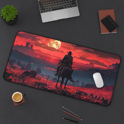 The Lonely Cowboy Desk Mat – XL Western Gaming Mouse Pad