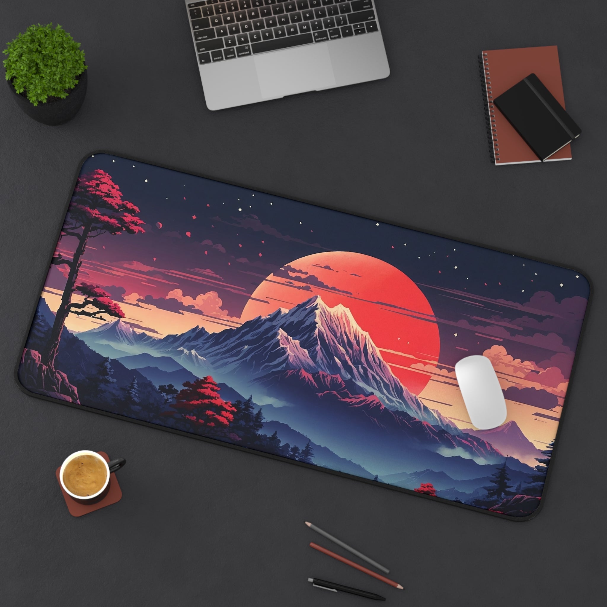 Moon with Mountain Pixel Art