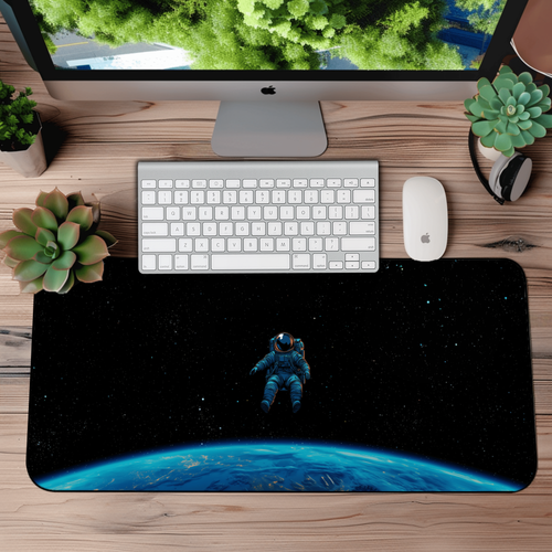 Astronaut Floating in Space Desk Mat – XL Cosmic Gaming Mouse Pad