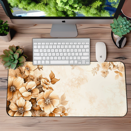Flower Bouquet Desk Mat – XL Floral Mouse Pad for Gaming & Work