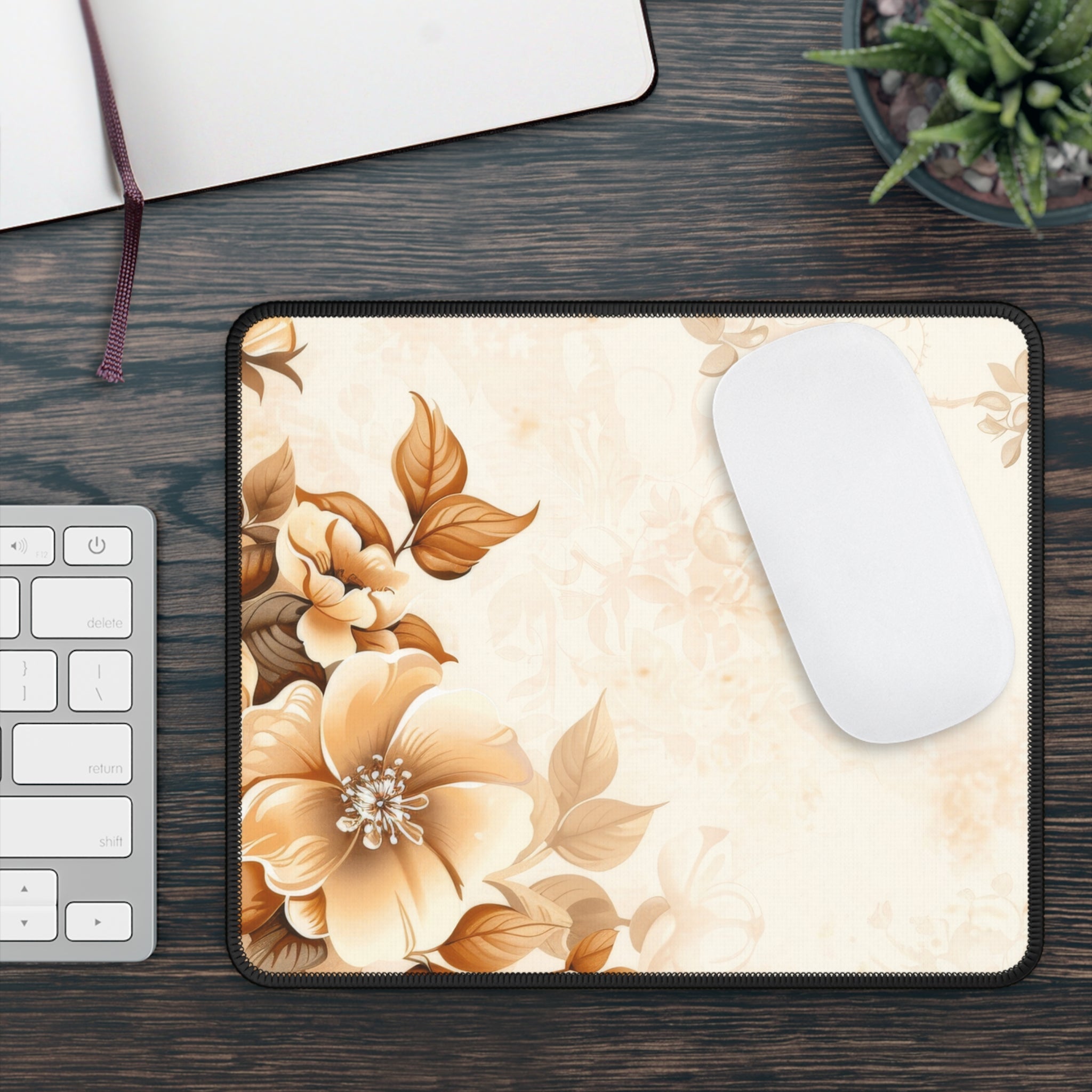 Beige and Brown Floral
