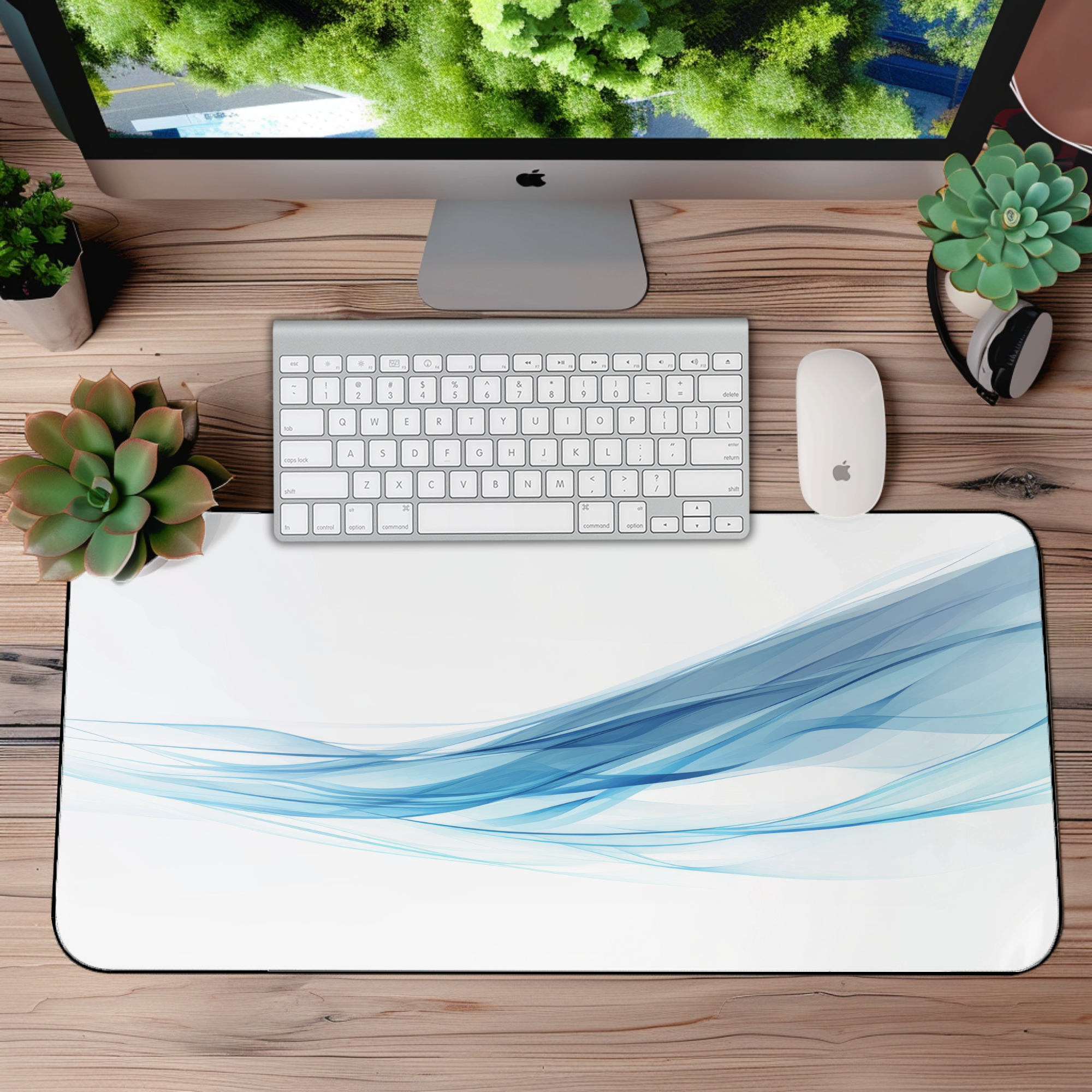 Minimalist Blue Gradient Desk Mat