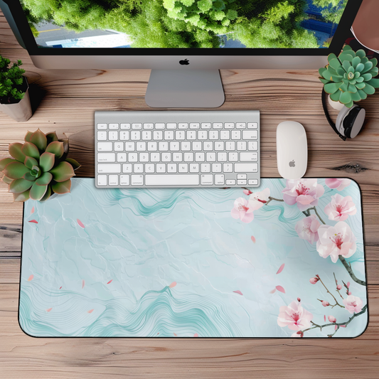 Cherry Blossoms Desk Mat – XL Sakura Mouse Pad for Gaming & Work