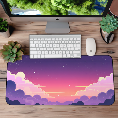 Cute Cotton Clouds Desk Mat – XL Cloud Mouse Pad for Cozy Desk Setup & Home Office